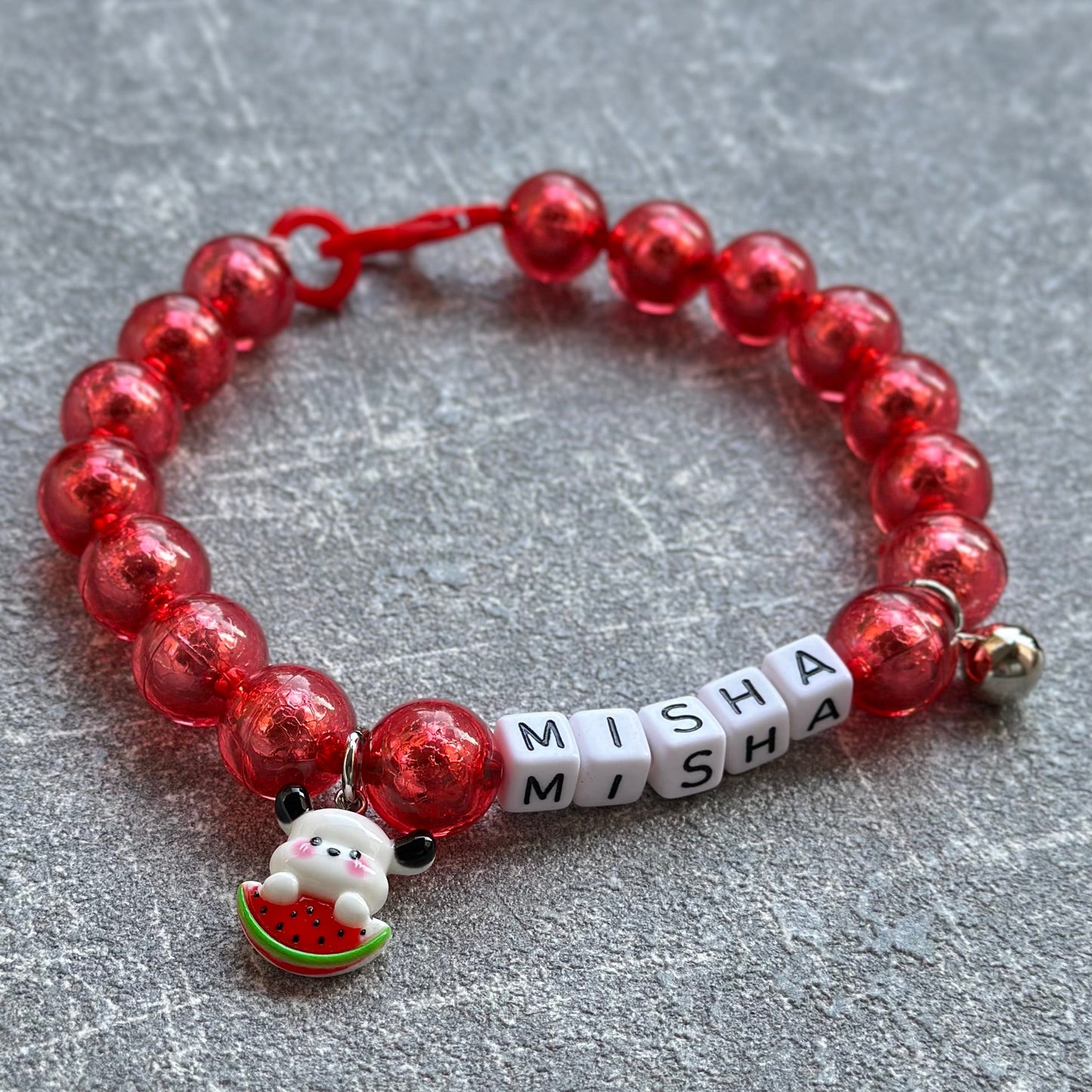 Şeffaf Kırmızı Köpek Kolyesi 2