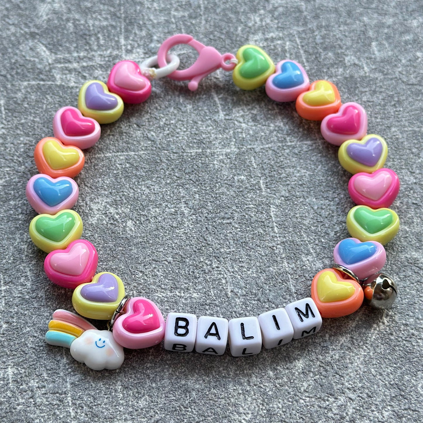 Renkli Kalpli Köpek Kolyesi