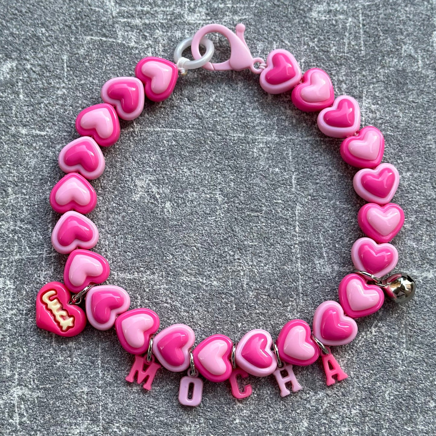 Pembe Kalpli Köpek Kolyesi 2