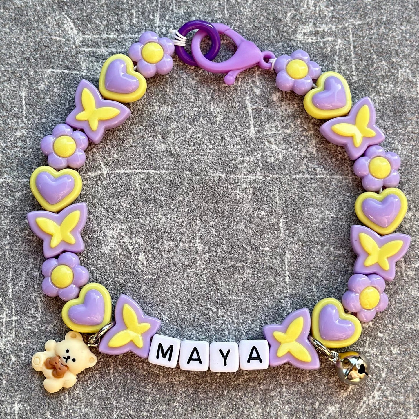 Mor Sarı Köpek Kolyesi