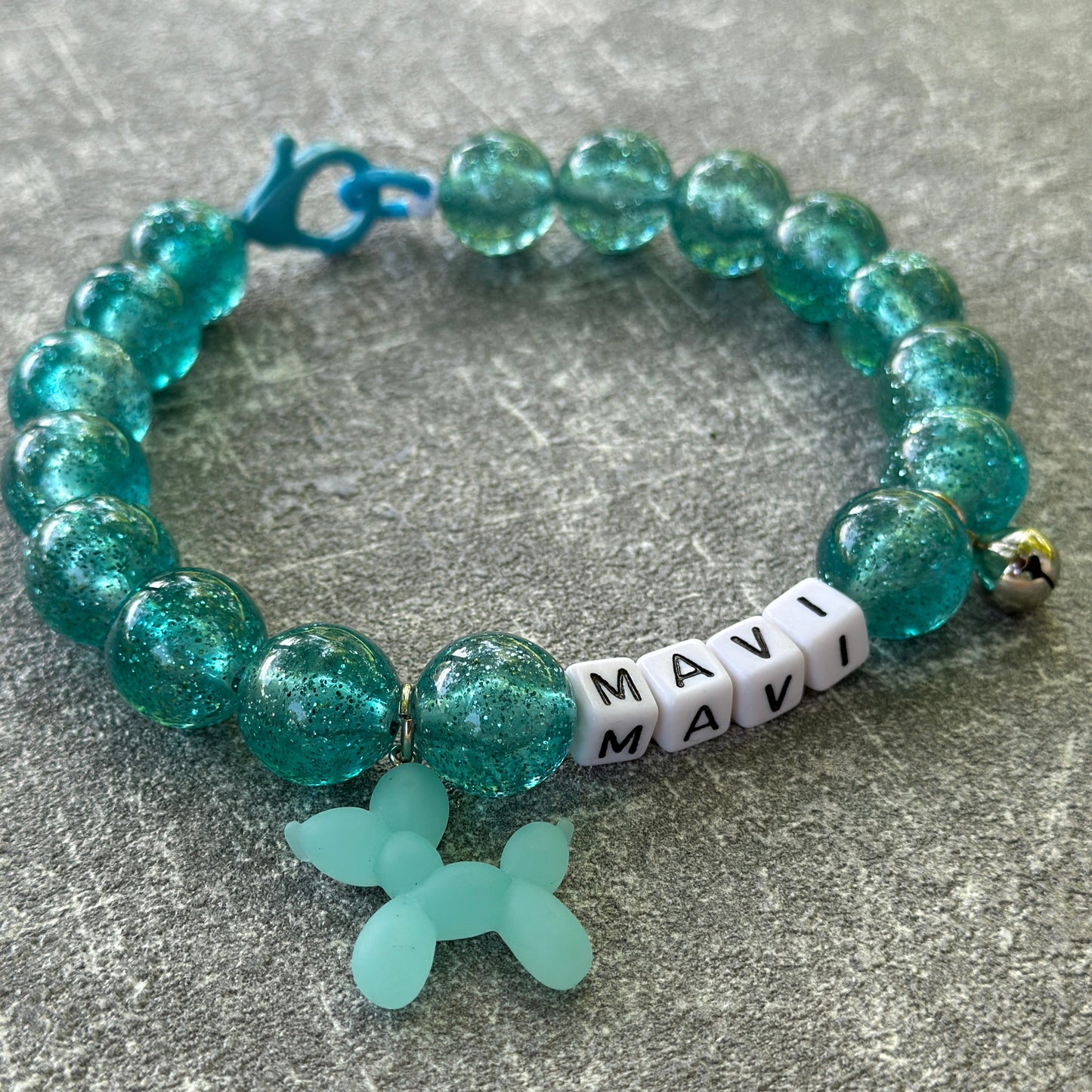 Simli Mavi Köpek Kolyesi