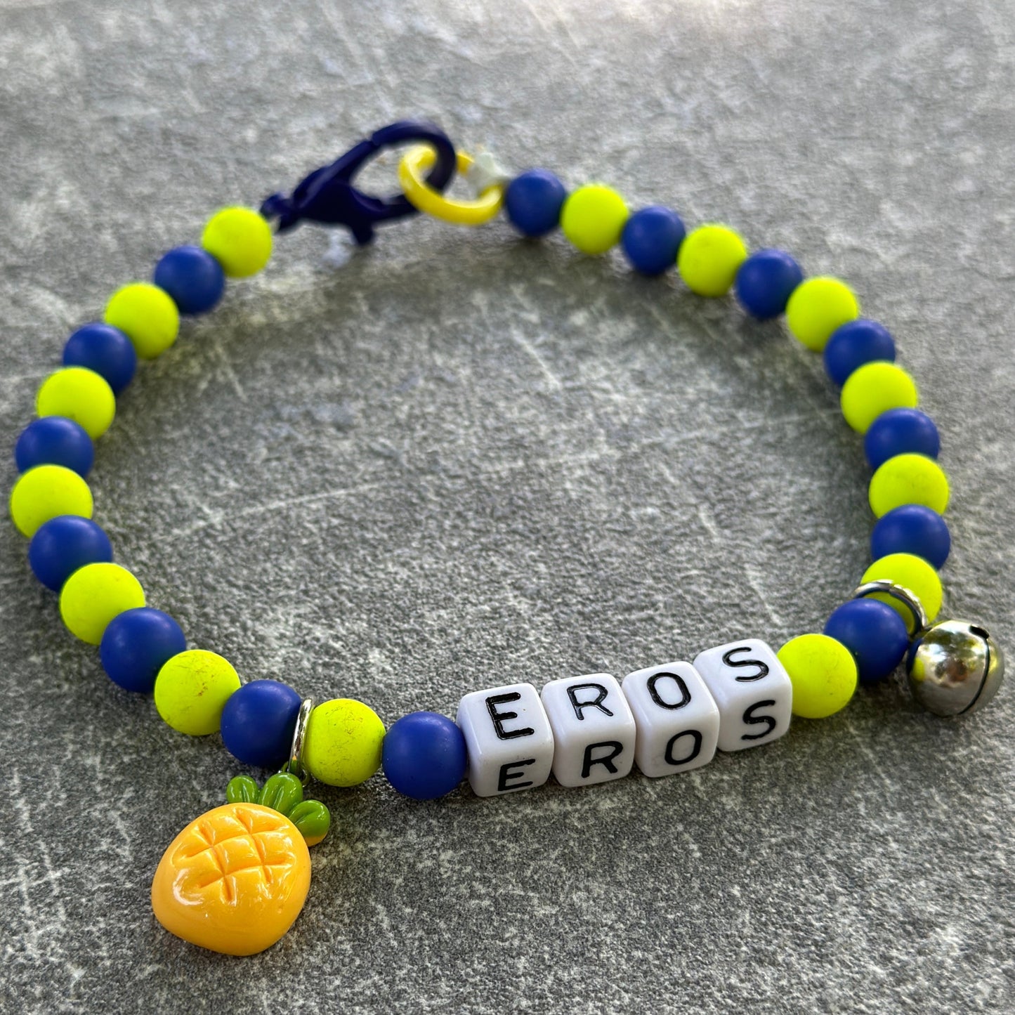 Sarı Lacivert Köpek Kolyesi