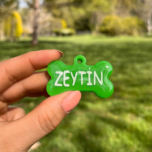 Açık Yeşil Renk İsimli Köpek Künyesi