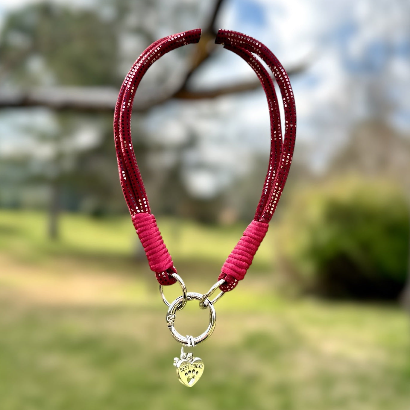 Bordo Köpek Kolyesi