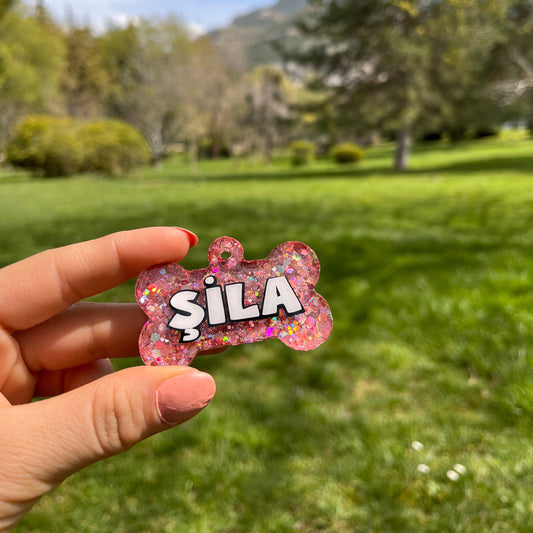 Gül Kurusu Glitter Renk İsimli Köpek Künyesi