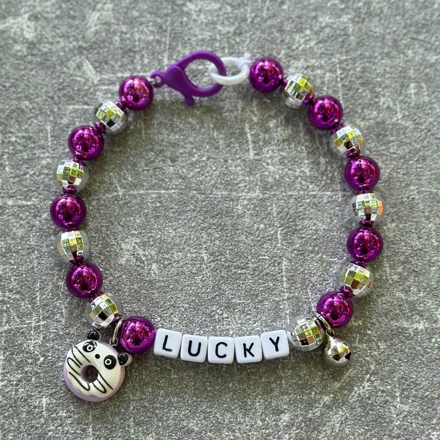 Parlak Mor Köpek Kolyesi 3