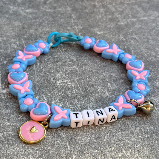 Pembe Mavi Köpek Kolyesi