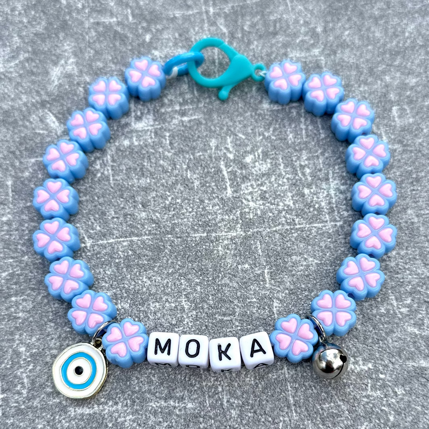 Pembe Mavi Lucky Köpek Kolyesi