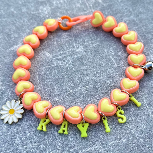 Turuncu Sarı Kalpli Köpek Kolyesi 2