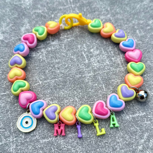 Renkli Kalpli Köpek Kolyesi 3