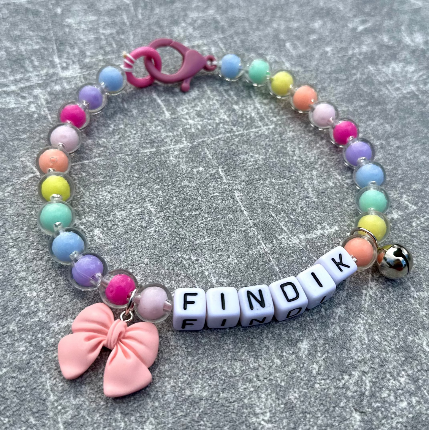 İri Şeffaf Renkli Köpek Kolyesi