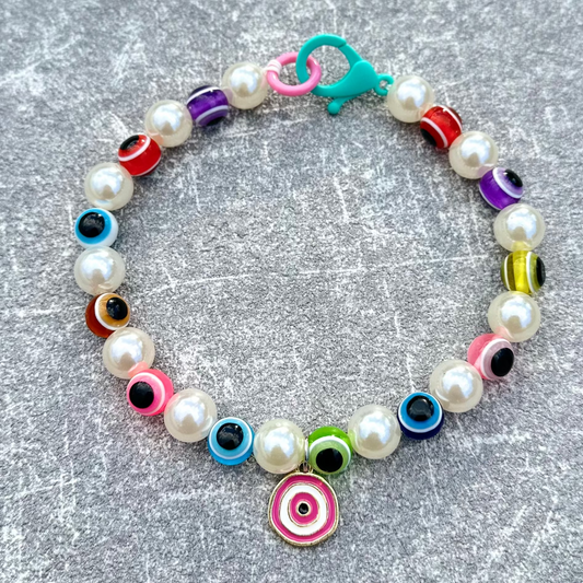 Renkli Nazar Boncuklu Köpek Kolyesi 5