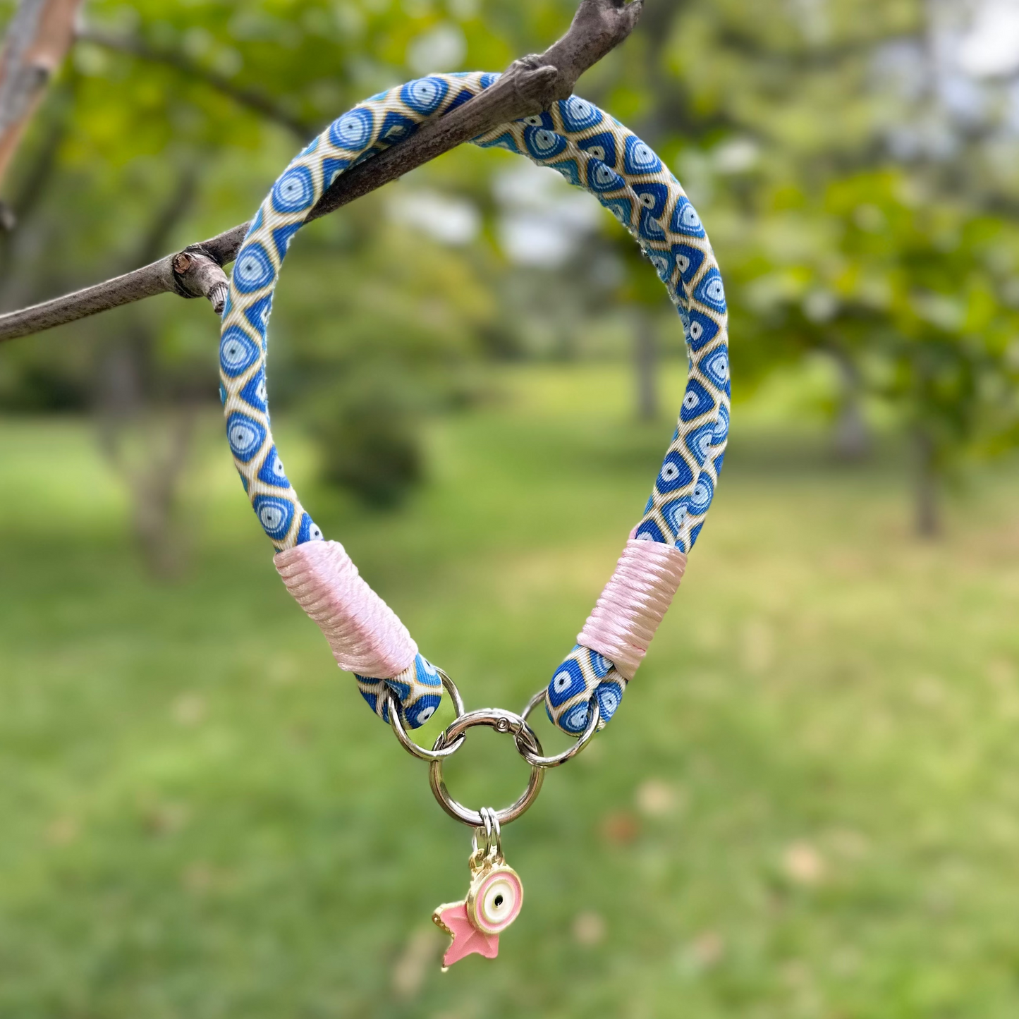 Ojo Turco Açık Pembe Köpek Kolyesi